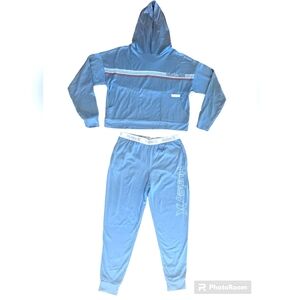 Hurley Baby Blue Lounge Set Hoodie & Joggers Super Soft Relaxed Fit Size L NWT